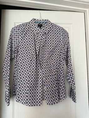 Talbots Button Down Shirt | Size S | Geometric Print | Excellent Condition
